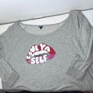 Torrid Gray Sweatshirt with Red and White Graphic